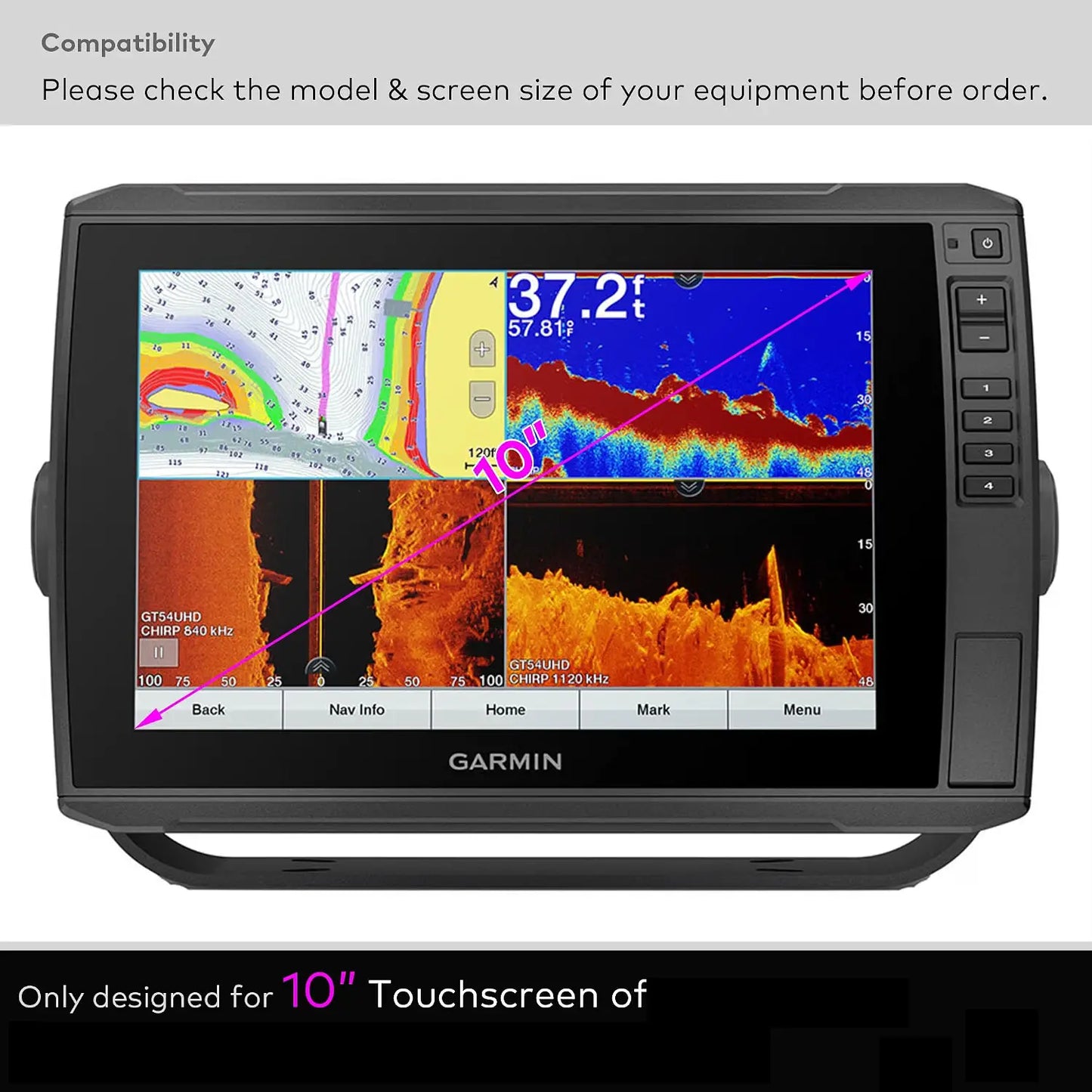 Garmin EchoMAP Ultra Ultra 2 10‘‘ 12’’ Tempered Glass Screen Protector