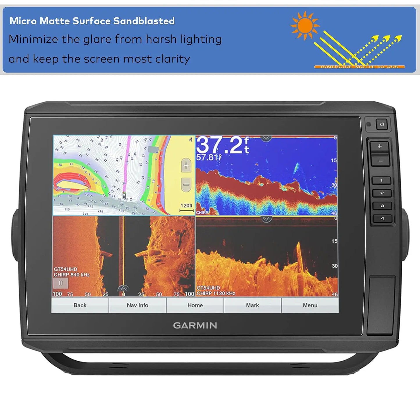 Garmin EchoMAP Ultra Ultra 2 10‘‘ 12’’ Tempered Glass Screen Protector